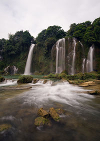 Scenic view of waterfall