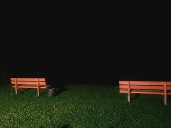View of empty bench