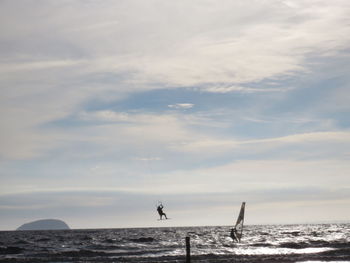 Boat sailing in sea