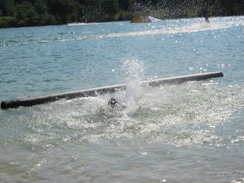 Waves splashing in sea