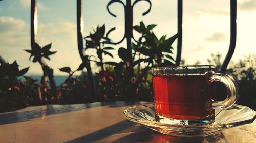 Close-up of drink on table