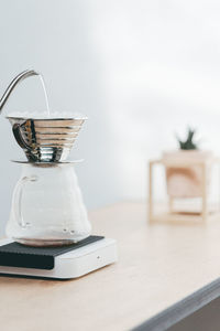 Close-up of table at home