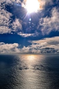 Scenic view of sea against sky at sunset