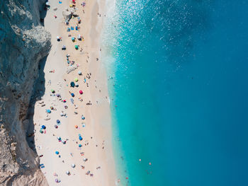 High angle view of beach