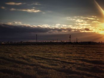 Scenic view of sea at sunset