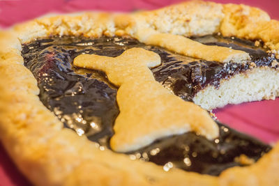 Close-up of dessert in plate on table