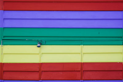 Close-up of multi colored closed door