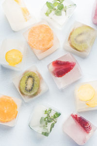 High angle view of fruits on table