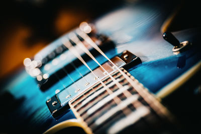 High angle view of guitar