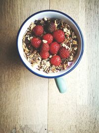 High angle view of breakfast in bowl
