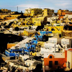 High angle view of townscape against sky