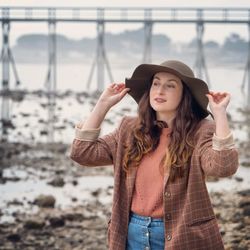 Young woman wearing hat