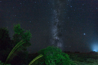 Scenic view of star field against sky at night