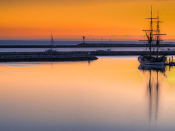 Scenic view of sea at sunset