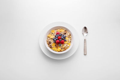 Directly above shot of breakfast on table