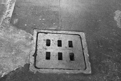 High angle view of manhole