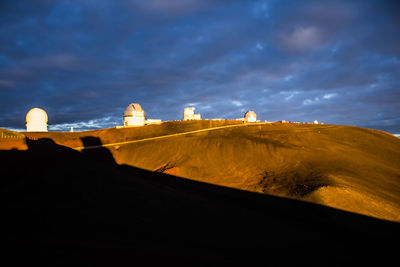 Buildings against cloudy sky