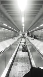 View of escalator in subway station