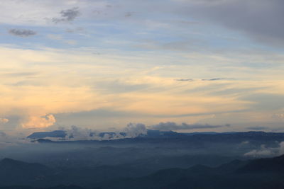 Scenic view of cloudscape against sky during sunset