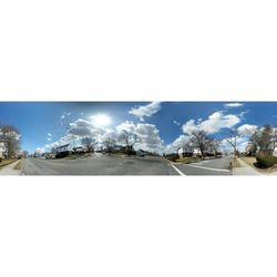 Built structure against blue sky and clouds