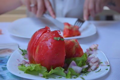 Close-up of ice cream in plate