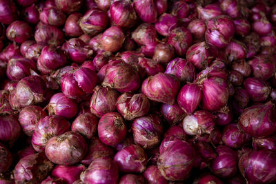 Full frame shot of onions for sale