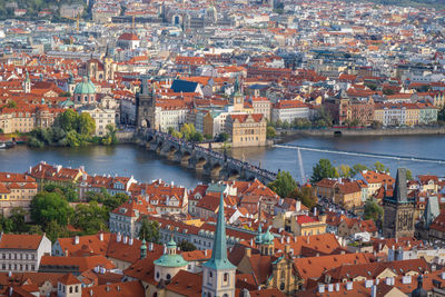 High angle view of townscape