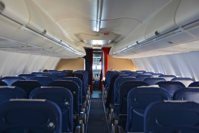 Interior of airplane