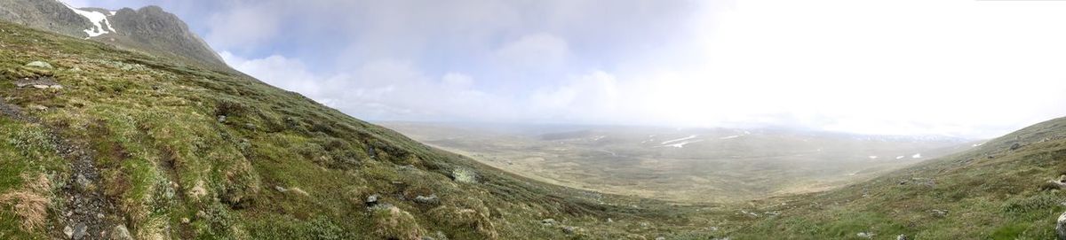 Panoramic view of mountains against sky