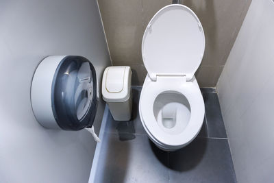 High angle view of toilet