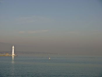 View of lighthouse in sea