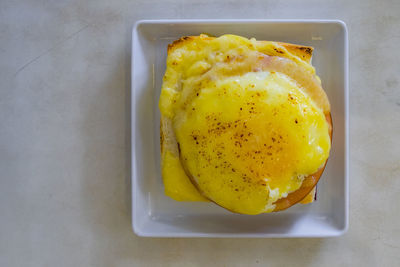Directly above shot of breakfast in plate