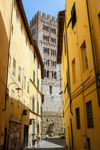 Low angle view of buildings in city