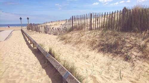 Panoramic shot of sand against sky