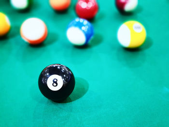 High angle view of ball on table