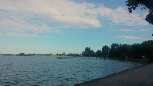 View of calm blue sea against sky