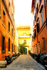 Narrow walkway along buildings