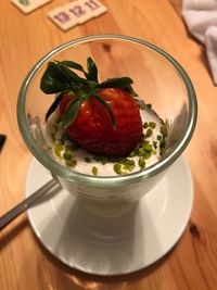 Close-up of dessert on table