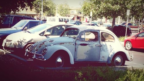 Cars on street in city