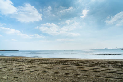 Scenic view of beach against sky