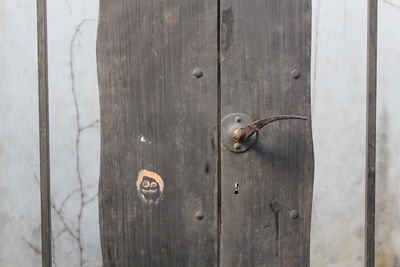 Close-up of old wooden door