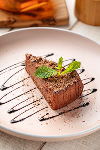 Close-up of food in plate on table