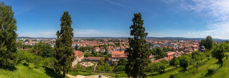 Panoramic shot of townscape against sky