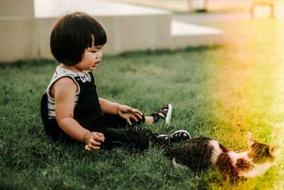 Girl playing with smart phone