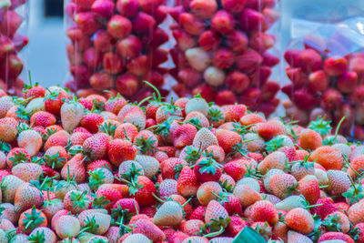 Close-up of fruits for sale at market stall