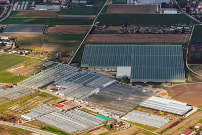 High angle view of aerial view of city