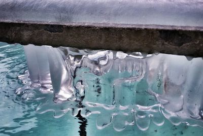 Close-up of frozen water