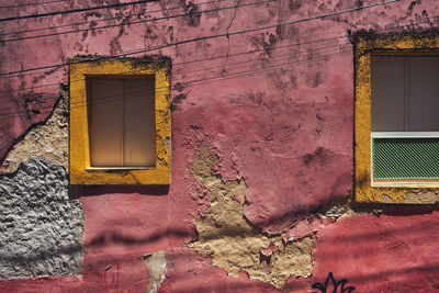 Closed door of old building