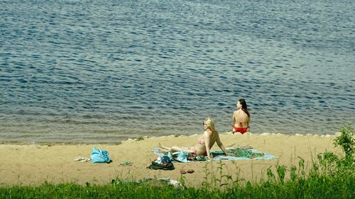 People sitting on beach