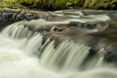 Scenic view of waterfall